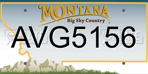 AVG5156 Montana License Plate