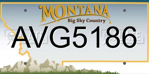 AVG5186 Montana License Plate