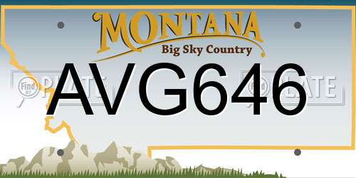 AVG646 Montana License Plate