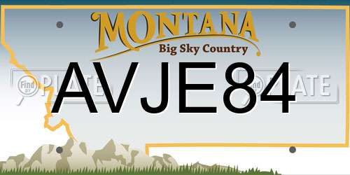 AVJE84 Montana License Plate