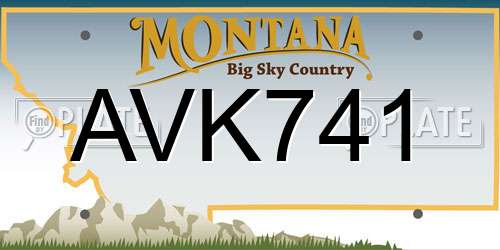 AVK741 Montana License Plate