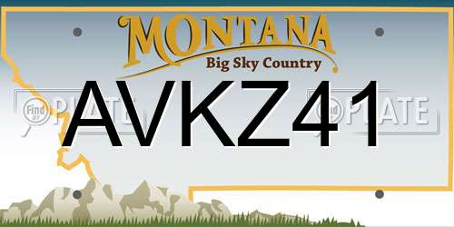 AVKZ41 Montana License Plate
