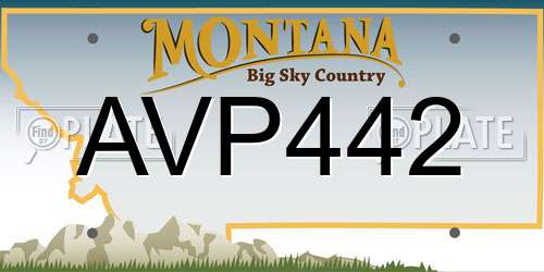 AVP442 Montana License Plate