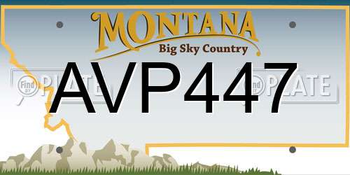 AVP447 Montana License Plate