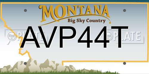 AVP44T Montana License Plate