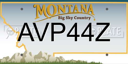 AVP44Z Montana License Plate