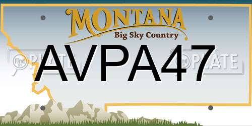 AVPA47 Montana License Plate