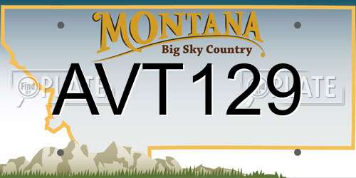 AVT129 Montana License Plate