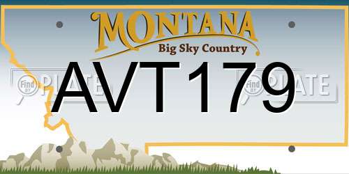 AVT179 Montana License Plate