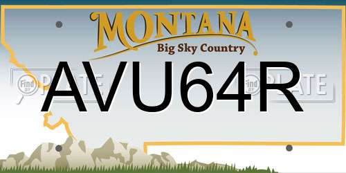 AVU64R Montana License Plate