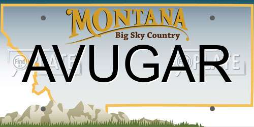 AVUGAR Montana License Plate