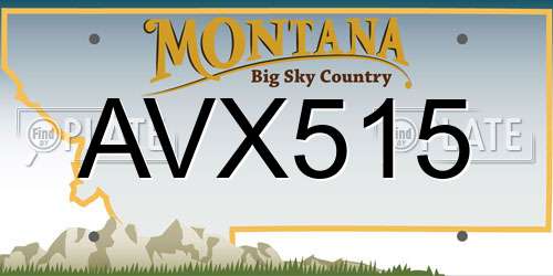 AVX515 Montana License Plate