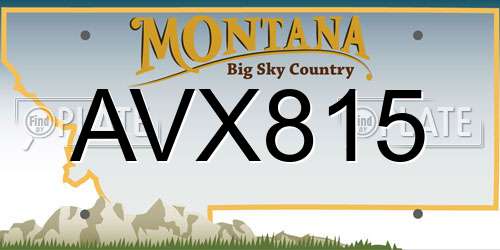 AVX815 Montana License Plate