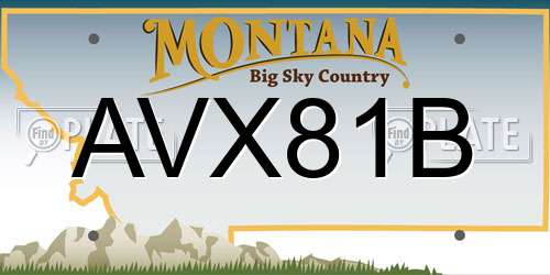 AVX81B Montana License Plate