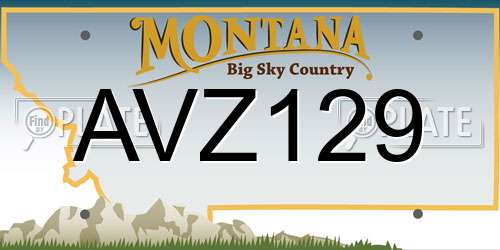 AVZ129 Montana License Plate