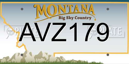 AVZ179 Montana License Plate