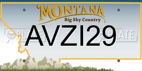 AVZI29 Montana License Plate