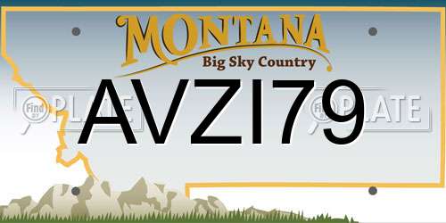 AVZI79 Montana License Plate