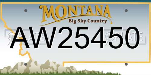 AW25450 Montana License Plate