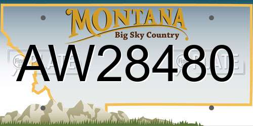 AW28480 Montana License Plate