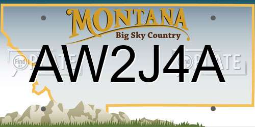AW2J4A Montana License Plate