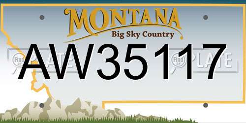 AW35117 Montana License Plate
