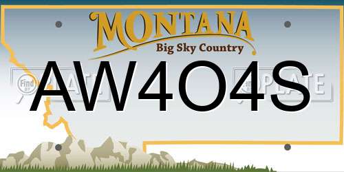 AW4O4S Montana License Plate