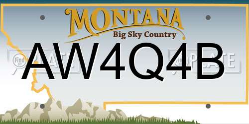 AW4Q4B Montana License Plate