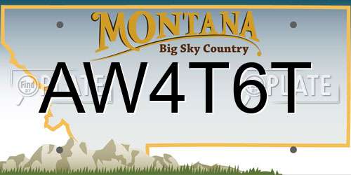 AW4T6T Montana License Plate