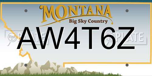 AW4T6Z Montana License Plate