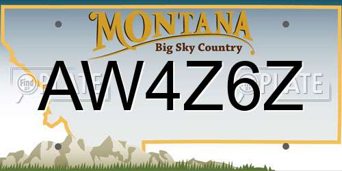 AW4Z6Z Montana License Plate