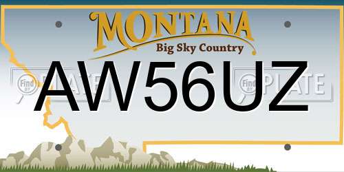 AW56UZ Montana License Plate