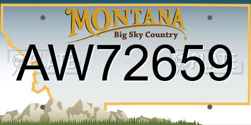 AW72659 Montana License Plate