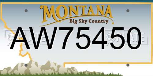 AW75450 Montana License Plate