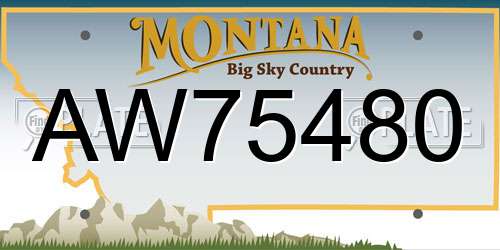 AW75480 Montana License Plate