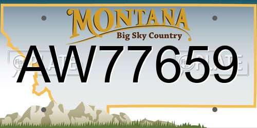 AW77659 Montana License Plate
