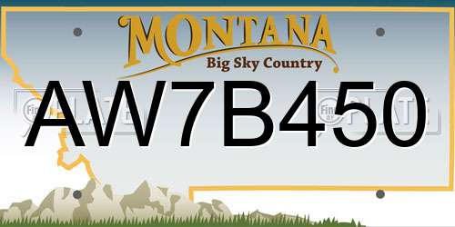 AW7B450 Montana License Plate