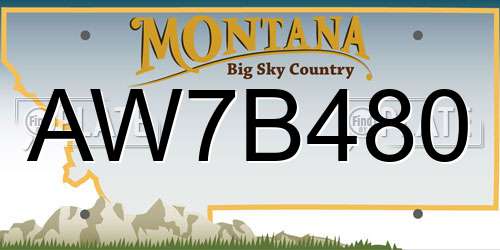 AW7B480 Montana License Plate