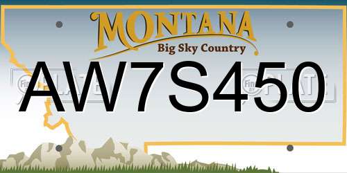 AW7S450 Montana License Plate