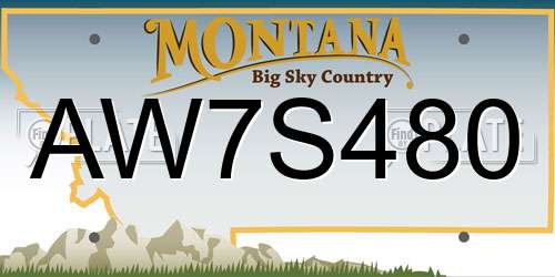 AW7S480 Montana License Plate