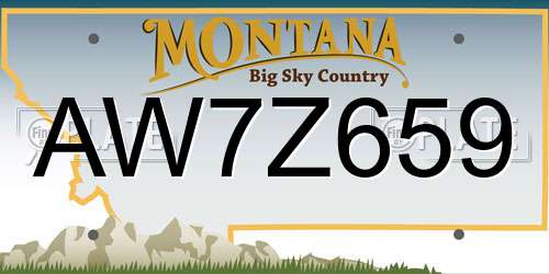 AW7Z659 Montana License Plate