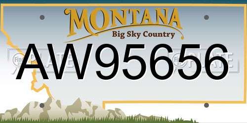 AW95656 Montana License Plate