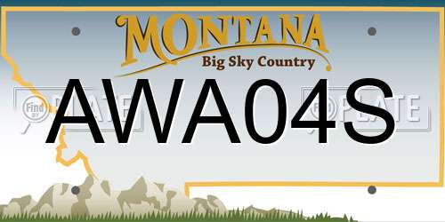 AWA04S Montana License Plate