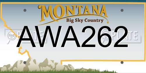 AWA262 Montana License Plate