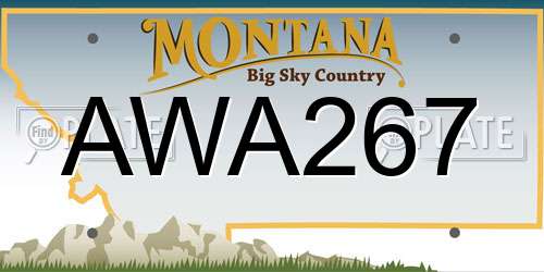 AWA267 Montana License Plate