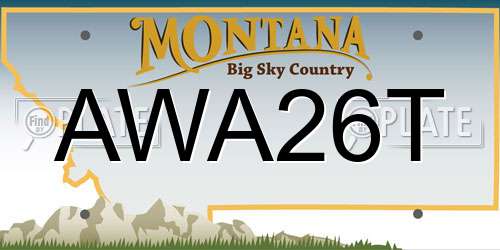AWA26T Montana License Plate