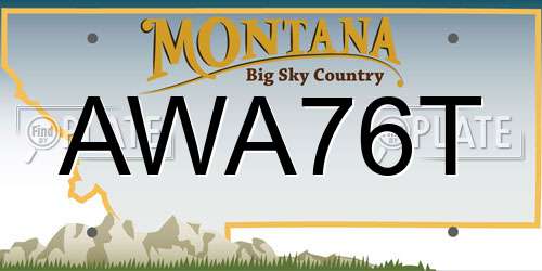 AWA76T Montana License Plate