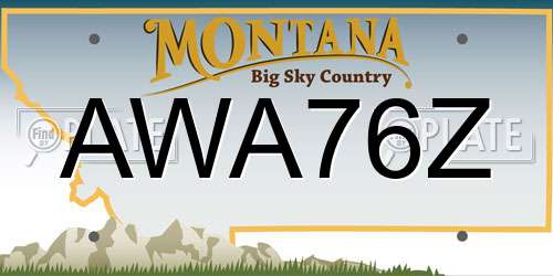 AWA76Z Montana License Plate
