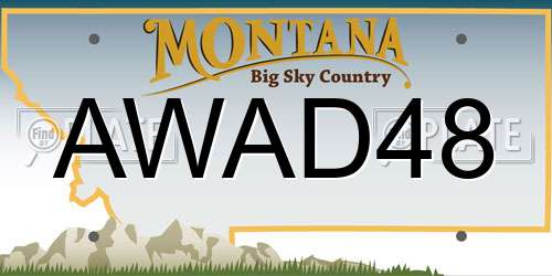 AWAD48 Montana License Plate