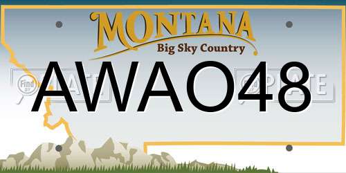 AWAO48 Montana License Plate